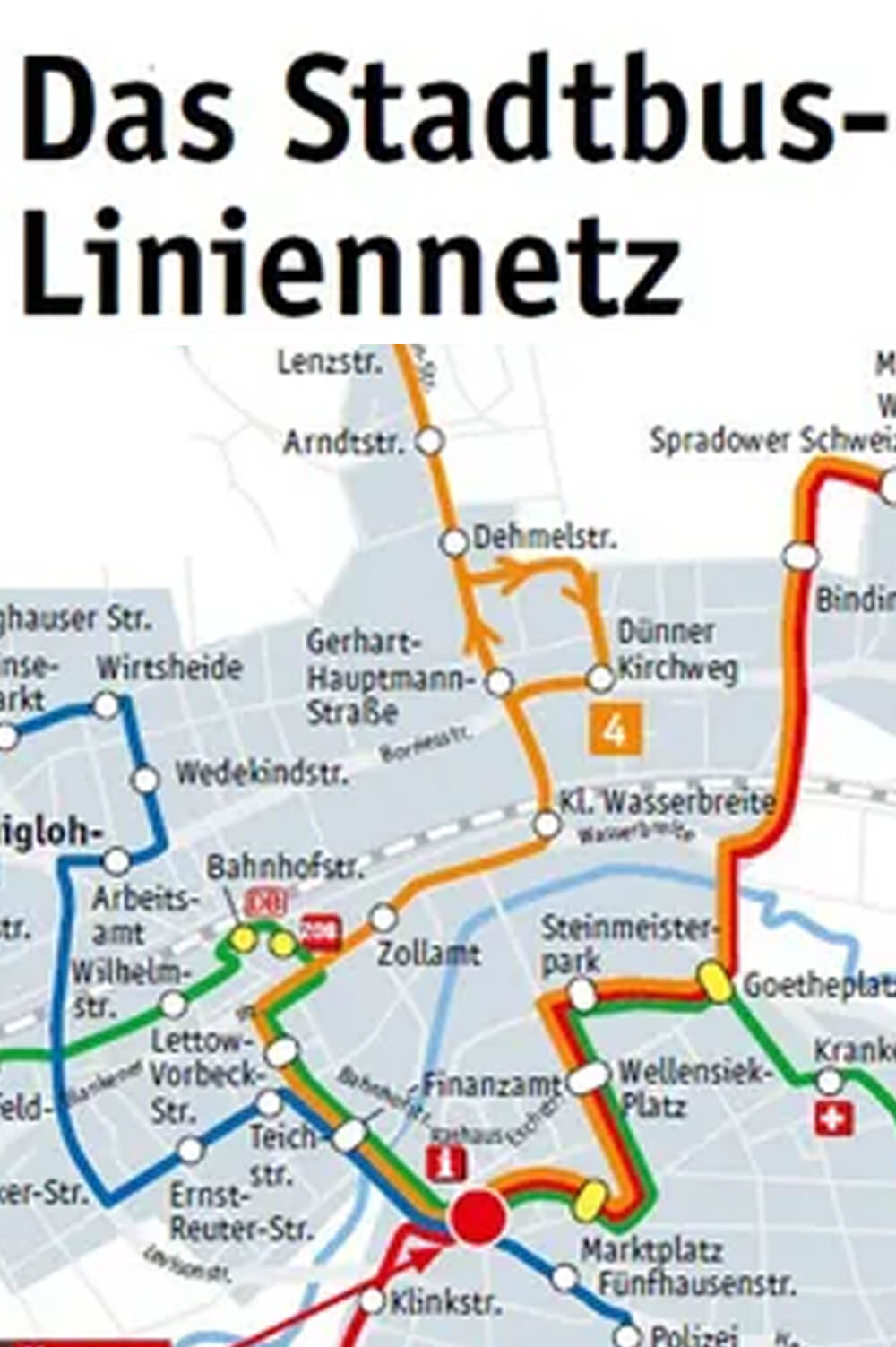 Ausschnitt Liniennetz Bünde.