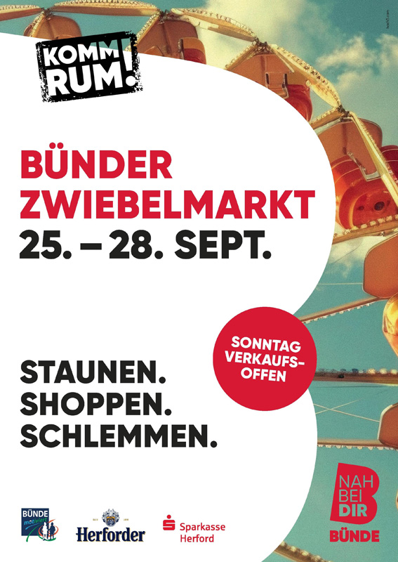Werbe-Plakat Bünder Zwiebelmarkt vom 25. bis 28. September.