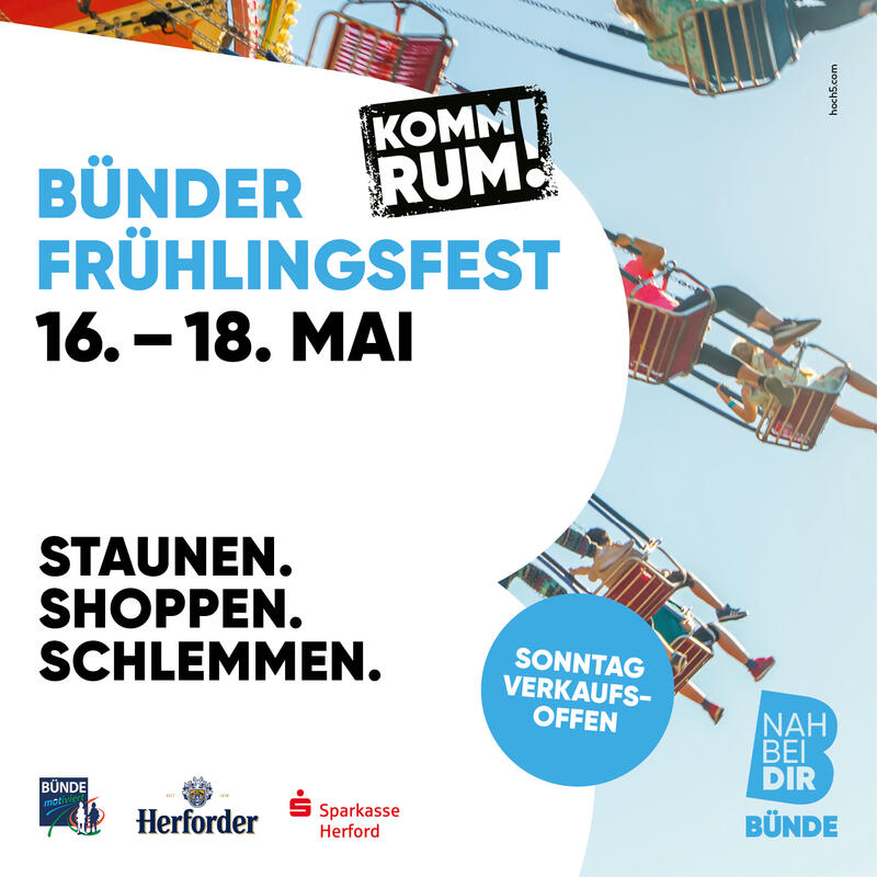 Plakat Bünder Frühlingsfest vom 16. bis 18. Mai.